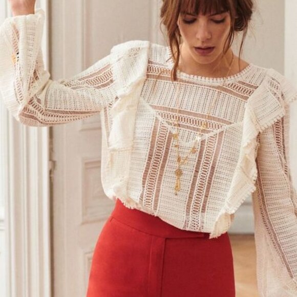 Sezane Red Women's Pants - Picture 2 of 11